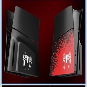 Custom Black and Red Console Cover with Spider Design